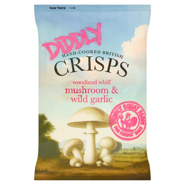 Diddly Squat Farm mushroom and wild garlic crisps, UK version