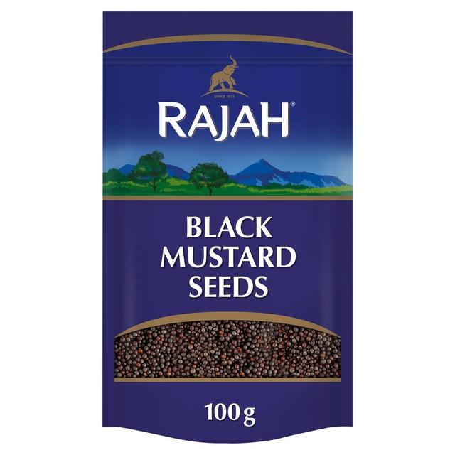Rajah Spices black mustard seeds 100g, imported from the UK