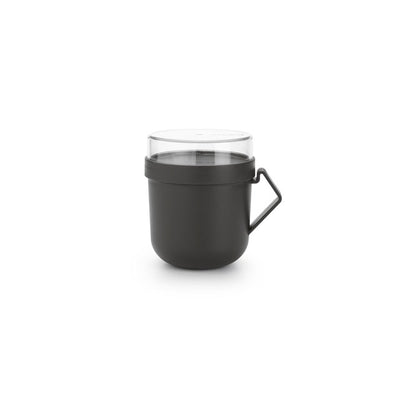 M&S Brabantia Make & Take Soup Mug Dark Grey Travel Mug 0.6L- Buy online at McGrocer