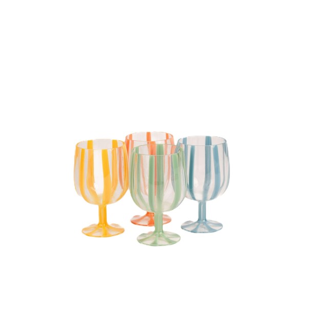 Summerhouse Portofino stripe wine glasses stackable tumblers, imported from the UK