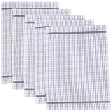 M&S checked terry tea towels light grey - British product