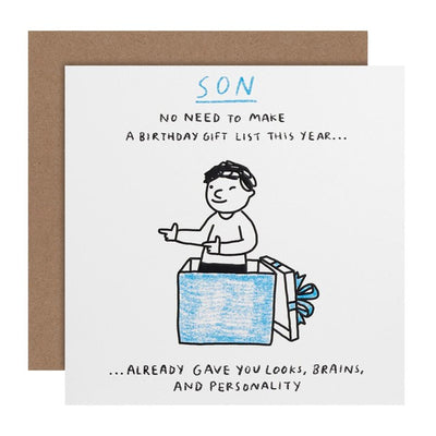 M&S M&S Funny Son Birthday Card 15cm x 15cm- Buy online at McGrocer