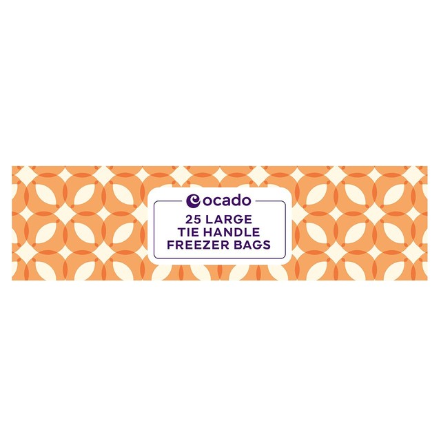 Ocado large tie handle freezer bags, imported from the UK