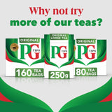 PG Tips original black tea bags 80 tea bags, imported from the UK