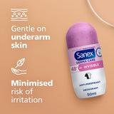 Sanex Derma Care Invisible 48-Hour Antiperspirant Roll-On Deodorant 50ml (British brand)
