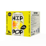 Hip Pop ginger yuzu kombucha drink 4 x 330ml, UK version