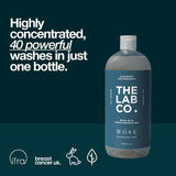 The Lab Co. fragrance free non-bio laundry detergent 1L (British brand)