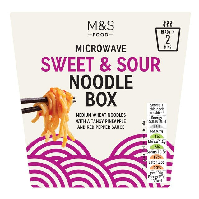 M&S sweet and sour noodle box 300g, imported from the UK