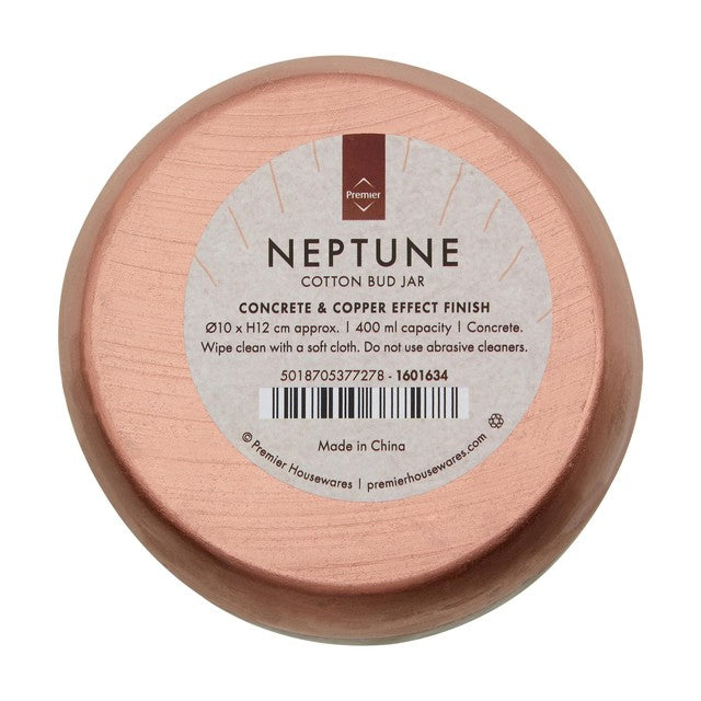 Premier Housewares Cotton Jar Copper Concrete 400ml, imported from the UK