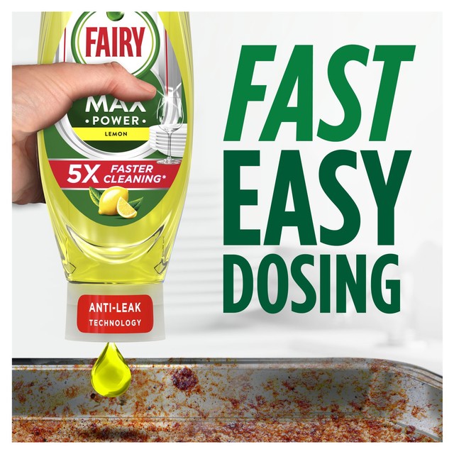 Fairy MaxPower Washing Up Liquid Lemon 545ml - British product