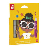 Janod glitter glue set 9 tubes - British product