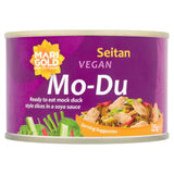 Marigold Health Foods Mo-Du Seitan mock duck in soya sauce (British brand)