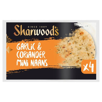 M&S Garlic and Coriander Mini Naan Breads 4 Per Pack- Buy online at McGrocer