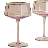 M&S M&S Pearlescent Lustre Coupe Glasses, Pink- Buy online at McGrocer