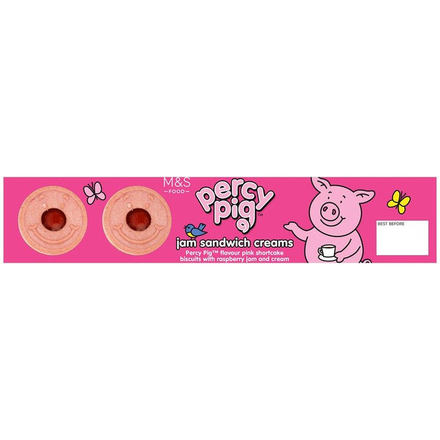 M&S Percy Pig jam sandwich creams biscuits 150g, imported from the UK