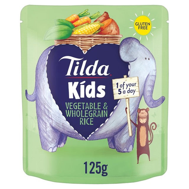Tilda Kids Vegetable & Wholegrain Rice 125g (British brand)