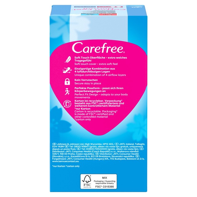 Carefree Cotton Fresh Scented Breathable Pantyliners - British product