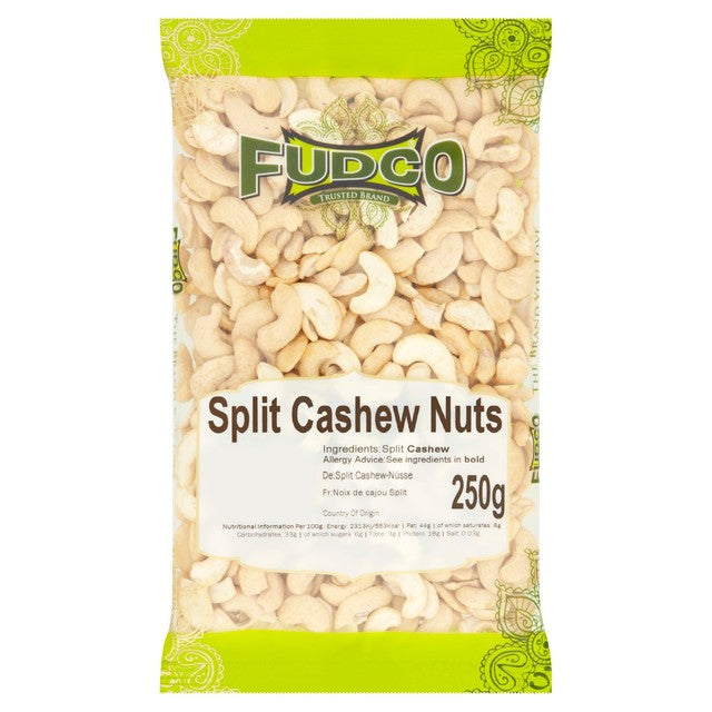 Fudco cashew nut halves 250g, UK version