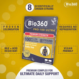 Natures Aid Bio360 Pro-100 Ultra Probiotic Capsules 30 Capsules - British product