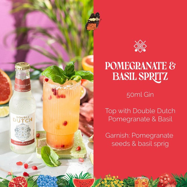 Double Dutch Pomegranate & Basil Mixers 200ml - British product