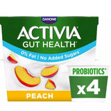 Activia Peach No Added Sugar Fat Free Yogurt 4x115g