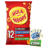 Hula Hoops Potato Rings Multipack 4 Flavour Variety Pack 12x24g, UK version