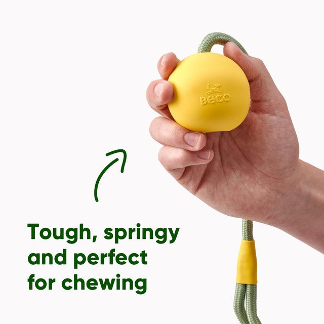 Beco Pets Natural Rubber Slinger Ball yellow - British product