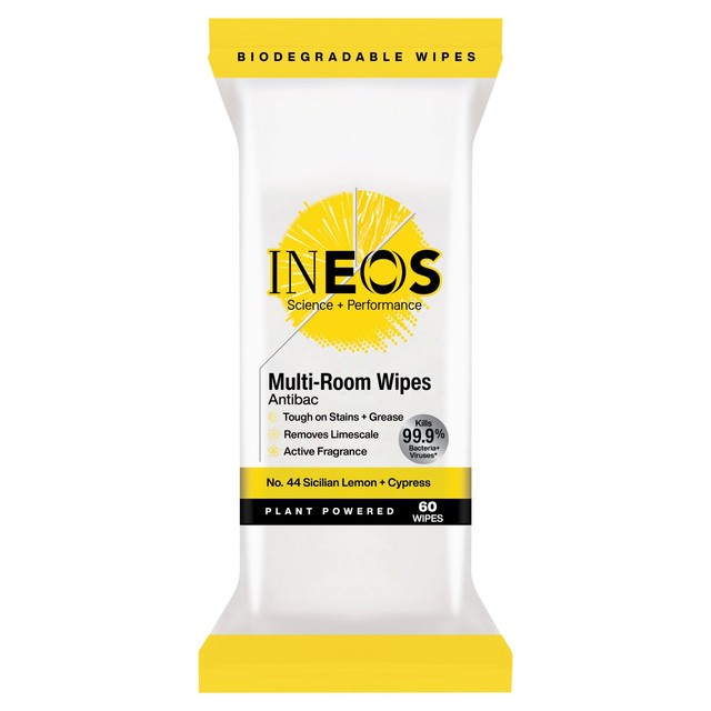 INEOS Antibac Multi-Room Wipes Sicilian Lemon and Cypress 60 per pack, UK version