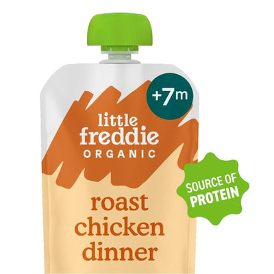 كيس طعام دجاج مشوي بالخضروات العضوي من Little Freddie، +6 أشهر، 130 جرام