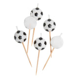 Unique Party Football Pick Birthday Candles 6 pack - British product