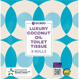 Ocado coconut oil toilet tissue 9 rolls, imported from the UK