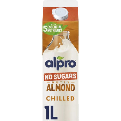 M&S Alpro Almond No Sugar Chilled Dairy Free Milk Alternative 1L- Buy online at McGrocer