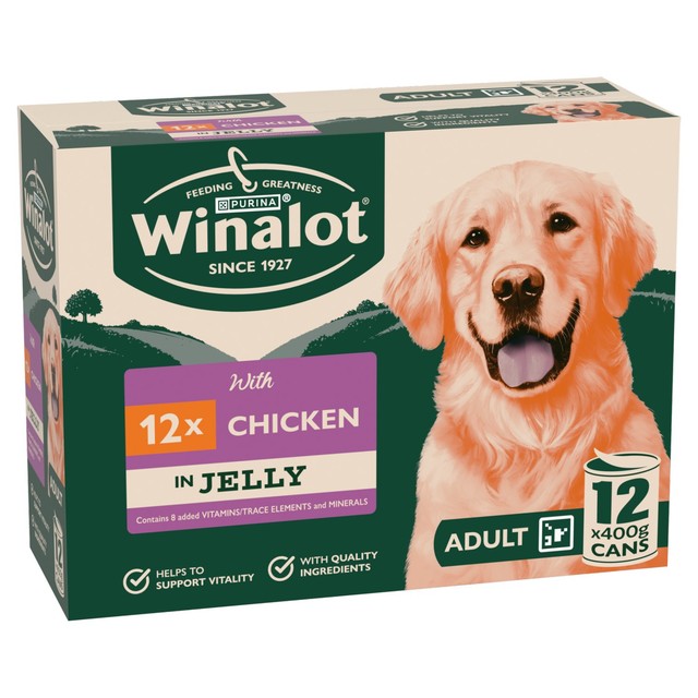 Winalot Classics Mixed in Jelly Chicken wet dog food 12x400g (British brand)