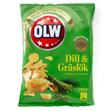 OLW Dill & Chives crisps 175g, imported from the UK