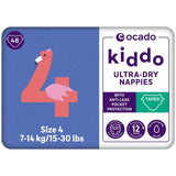 Ocado Kiddo Ultra-Dry Nappies Size 4 7-14kg, imported from the UK