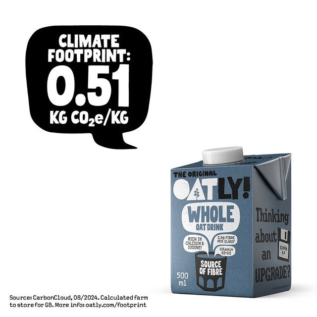 Oatly whole oat drink carton - British product