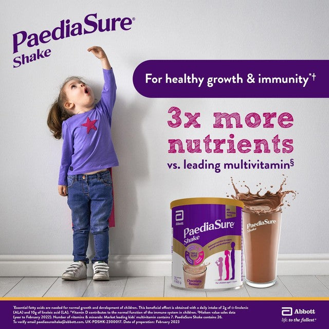 PaediaSure chocolate kids nutritional shake powder 400g, imported from the UK