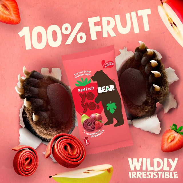 BEAR Fruit Yoyos Strawberry Fruit Rolls 12x10g, UK version