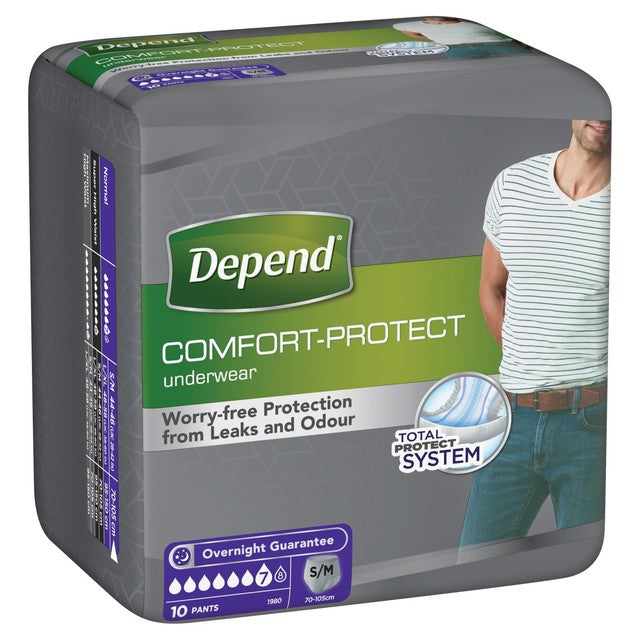 Depend Comfort Protect S/M incontinence pants for men - British product