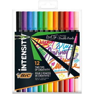 M&S BIC Intensity Dual Tip Markers Pack of 12 Assorted Colours- Buy online at McGrocer