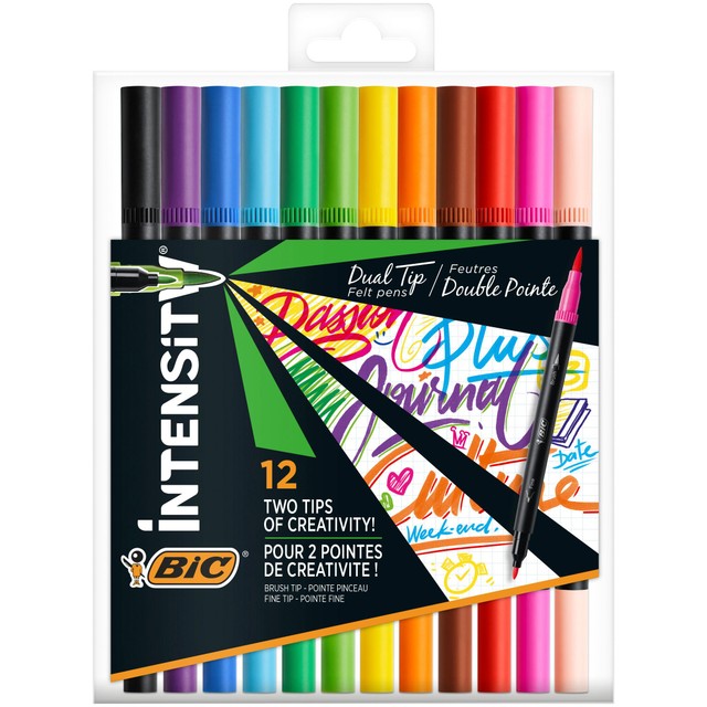 BIC Intensity Dual Tip Felt Pens Pack of 12 - British product