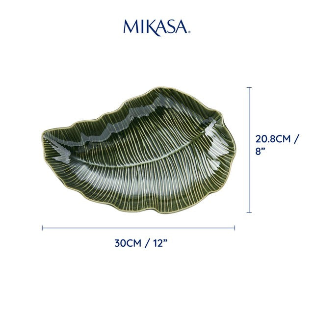 Mikasa Jardin Stoneware Leaf Serving Dish 30cm, imported from the UK