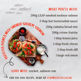 LEAP smoked sockeye salmon 100g, UK version