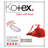 Kotex Ultra Thin Pads Super with Wings 12 Pack, UK version