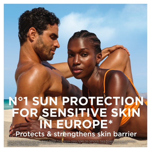 Garnier Ambre Solaire sensitive dry mist spray SPF 50+, UK version
