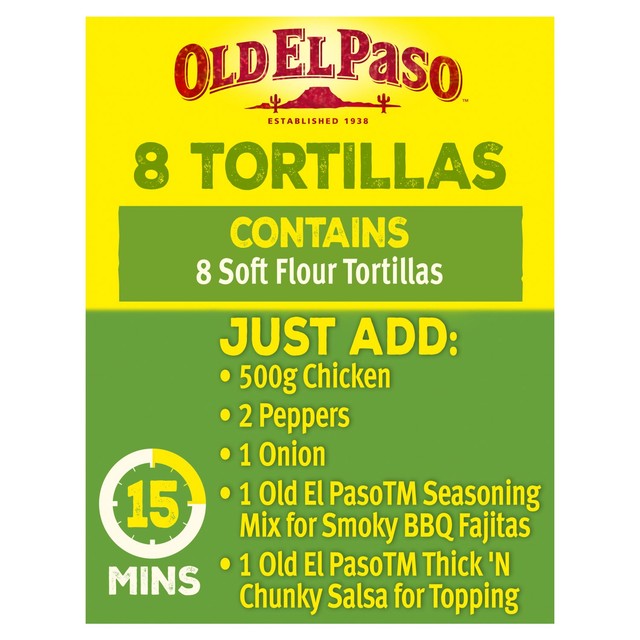 Old El Paso Flour Tortillas 8 Pack, imported from the UK
