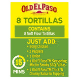 Old El Paso Flour Tortillas 8 Pack, imported from the UK