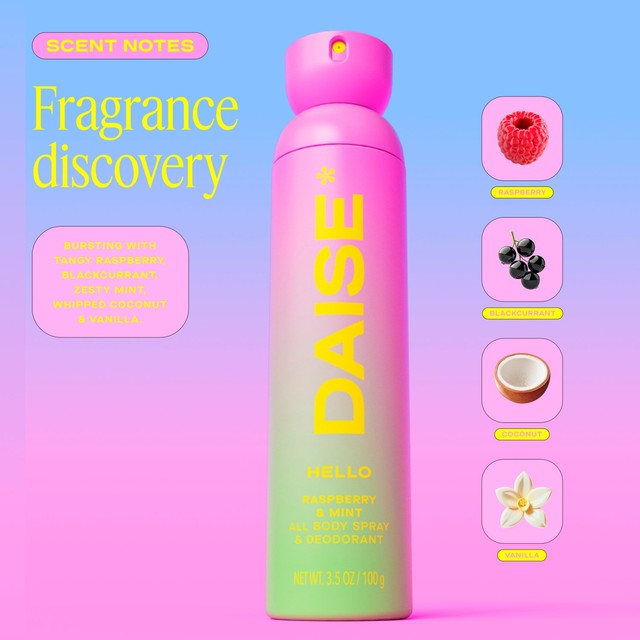 DAISE raspberry mint body spray - British product
