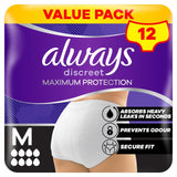 M&S Always Discreet Maximum Protection Pants Medium Value Pack 12 Count- Buy online at McGrocer