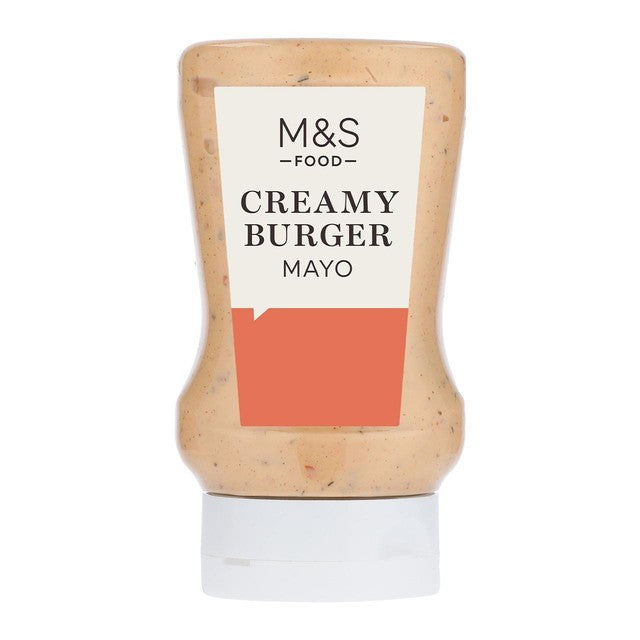 M&S burger mayonnaise with tomato and gherkins 280ml, imported from the UK